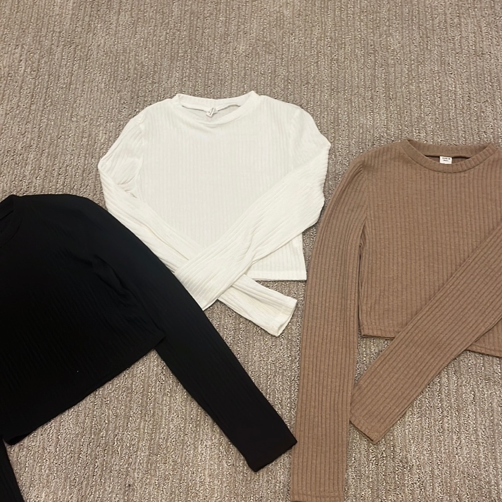 SHEIN cropped, ribbed, tops.